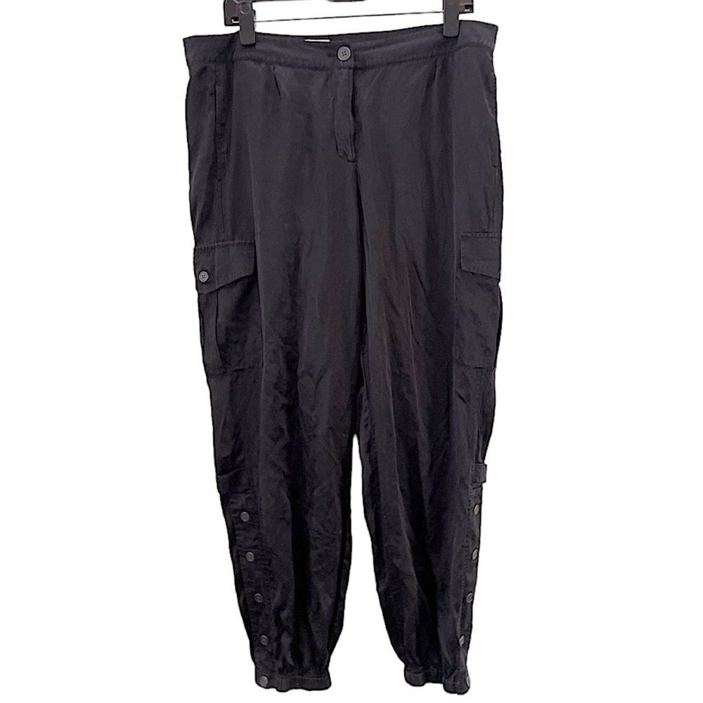 Chicos Black‎ Casablanca Silk Blend Satin Ultimate Cargo Pants L (3)